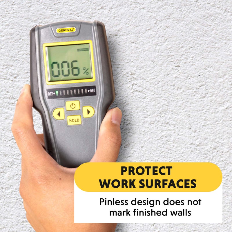 General Tools مقياس الرطوبة الرقمي من جنرال تولز MMD7NP - مستشعر الرطوبة - بدون دبابيس وغير جراحي - Image 2